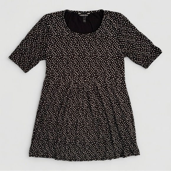 Isabella Oliver Maternity Tunic Top Dress – Size 2 Black with Ivory Spot Print - Picture 1 of 4